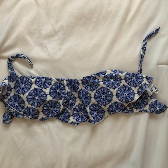 Bandeau Ruffle Patterned Bathing Suit - Picture 4 of 7